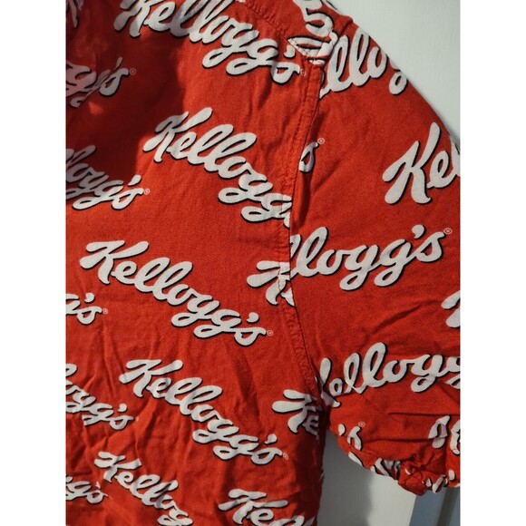 Kellogg's Button Shirt Men Medium Red Breakfast Cereal AOP Graphic Divided H & M - Picture 10 of 16